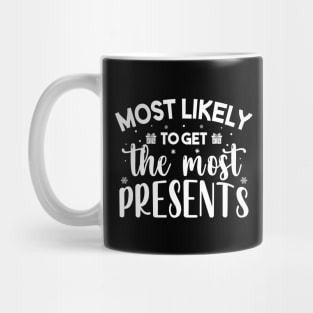 Most Likely To Get The Most Presents Funny Christmas Mug